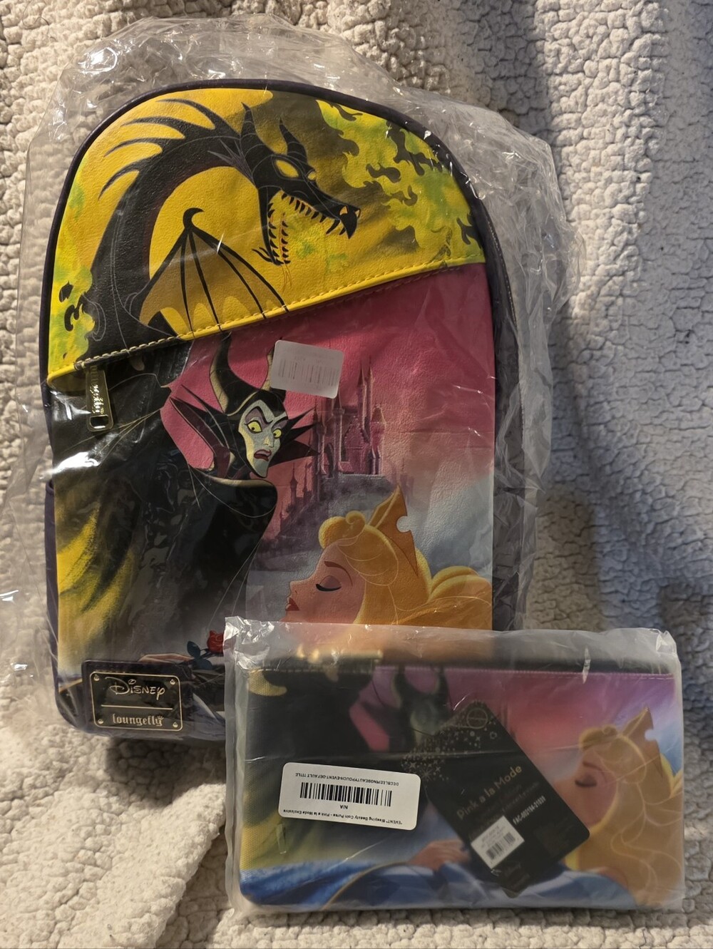 Loungefly Disney Sleeping Beauty Mini Backpack & Coin Pouch DEC PALM NEW NIP